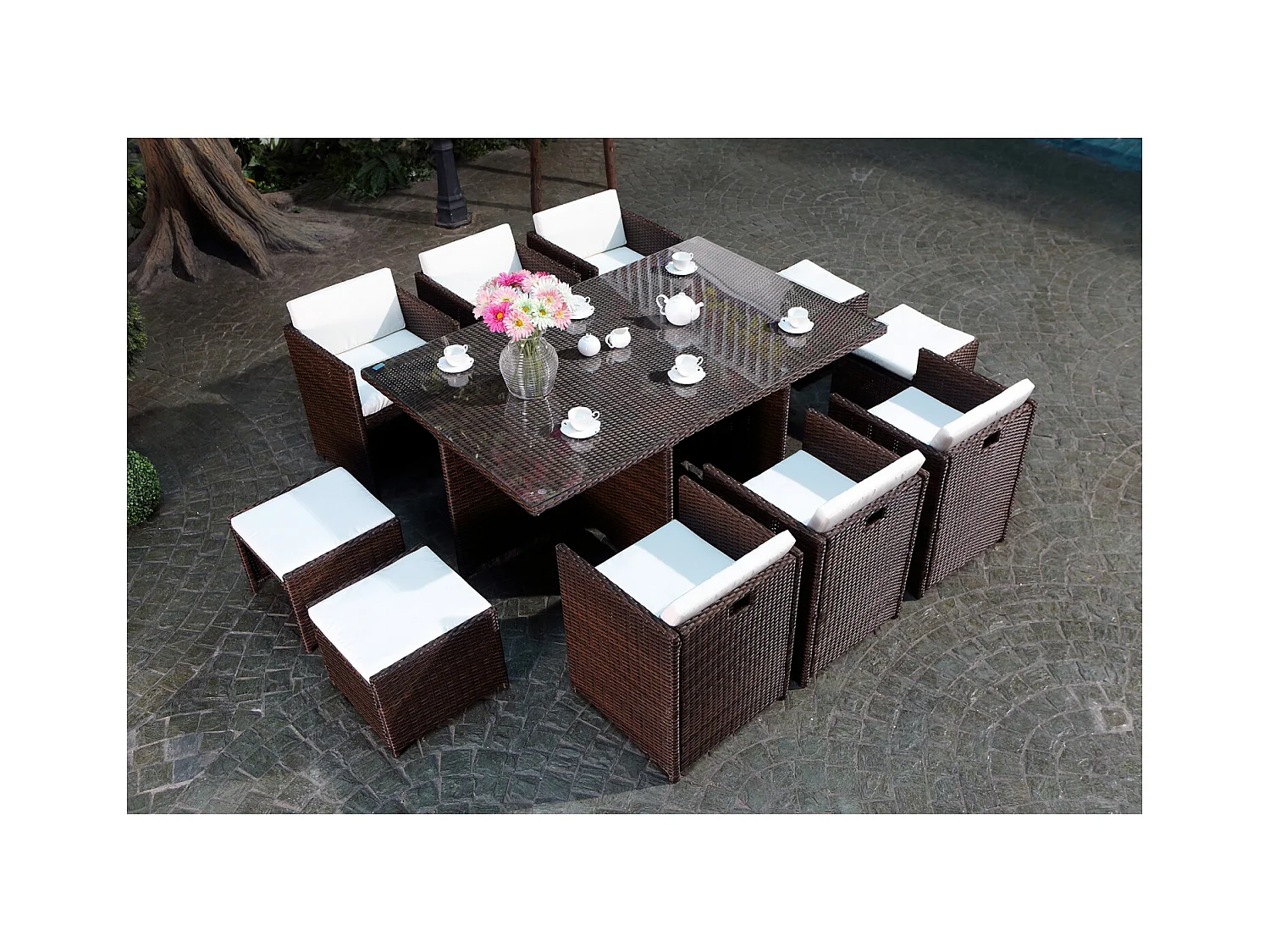 Miami 10 marron-blanc + housse de protection MIAMI