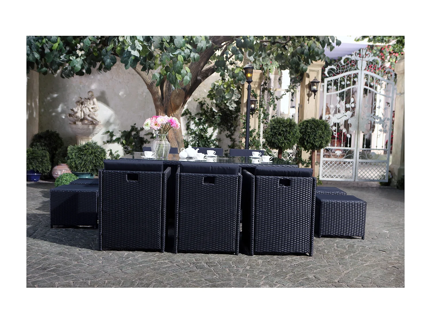 Miami 10 noir-noir + housse de protection MIAMI