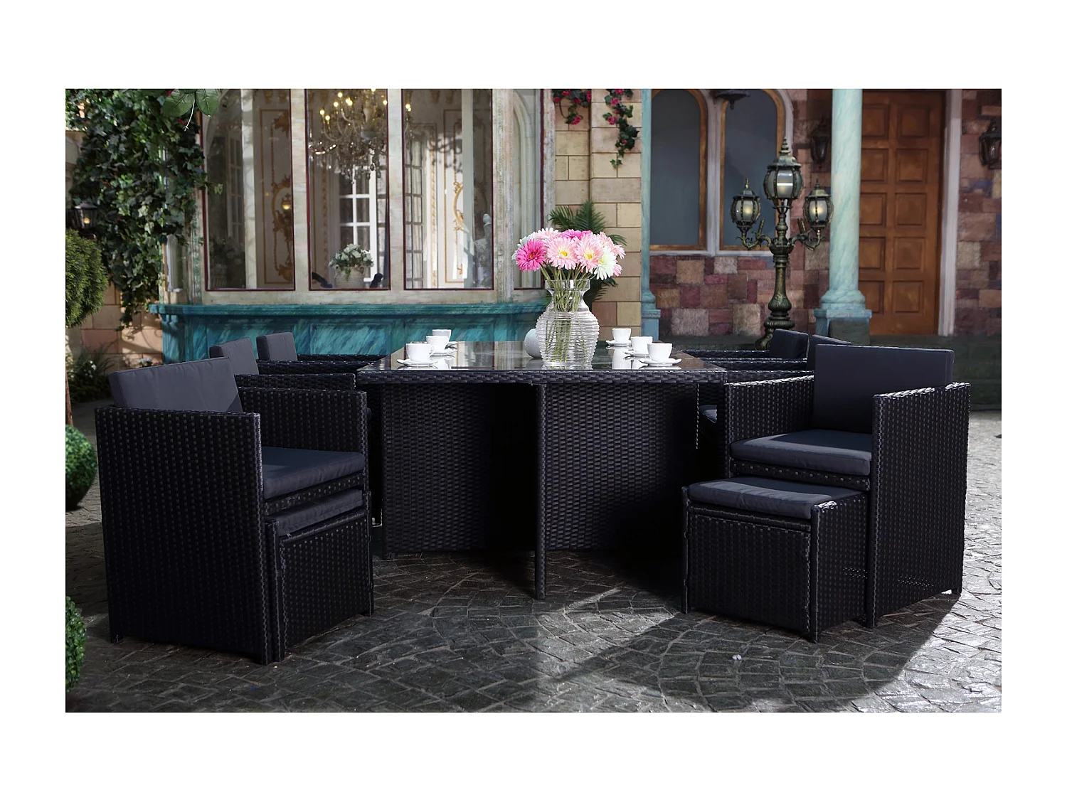 Miami 10 noir-noir + housse de protection MIAMI