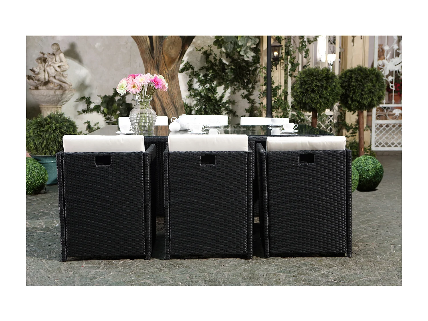 Miami 6 noir-blanc + housse de protection MIAMI