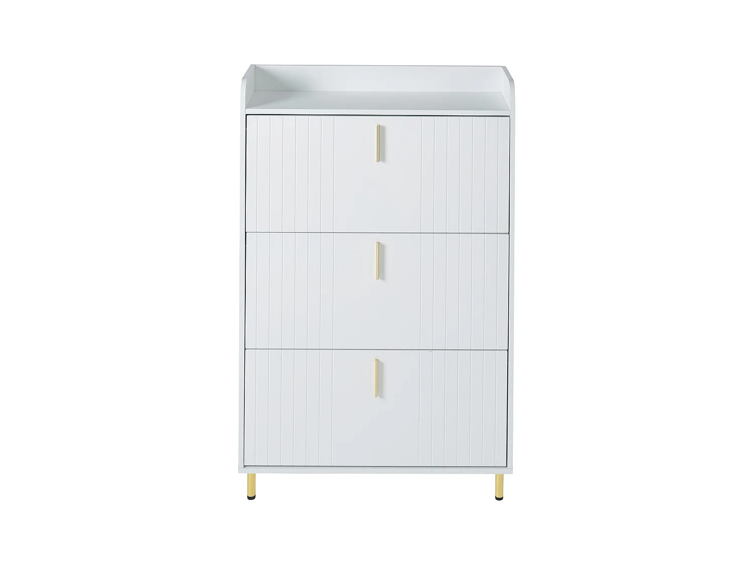 Meuble à chaussures 80x23,5x123,5 cm - avec 3 abattants - avec 6 compartiments réglables - blanc