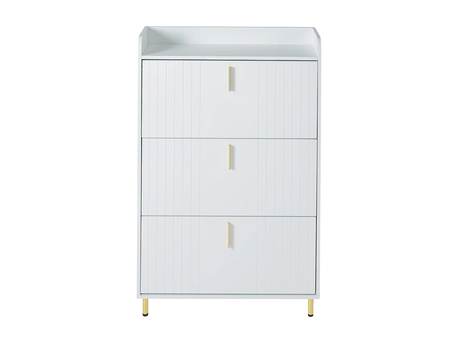 Schoenmeubel 80x23,5x123,5 cm - met 3 kleppen - met 6 verstelbare vakken - wit