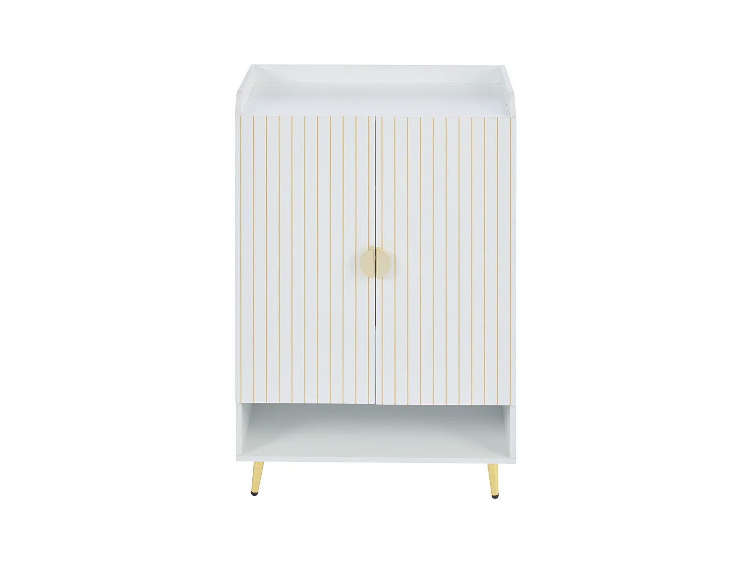 Meuble à chaussures 75 x 37 x 110 cm - Étagère à chaussures 3 niveaux - Tiroir inférieur ouvert - Avec 2 portes - Blanc