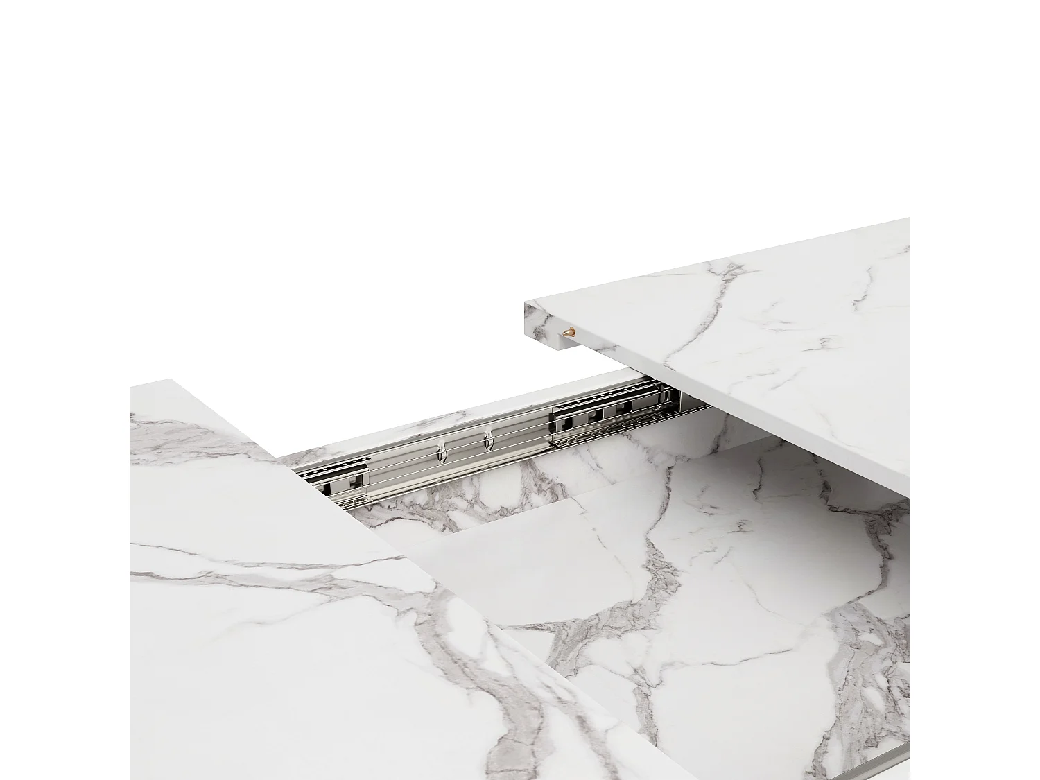 Tavolo allungabile 120-160x80x76.5cm - Per 6-8 persone - In MDF - Bianco e Nero