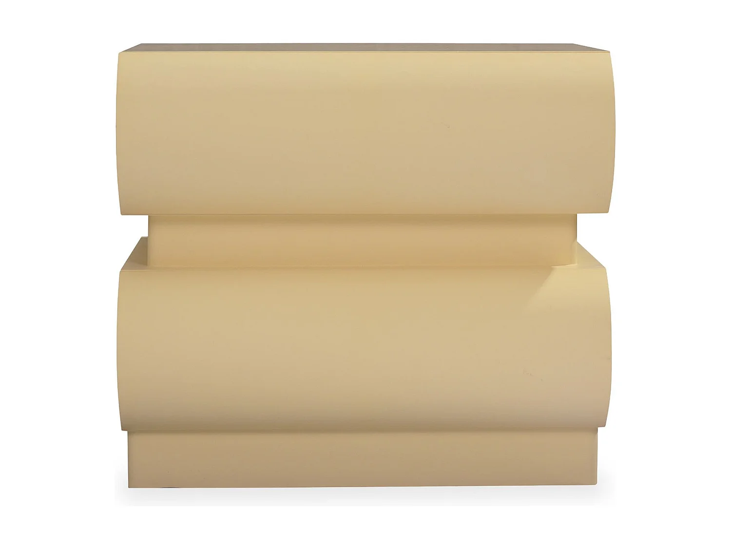 Table de chevet avec 2 tiroirs arrondis L45cm Mezade Beige