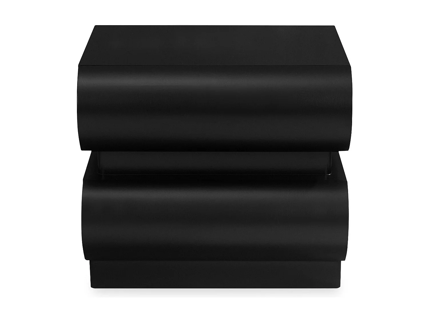 Table de chevet avec 2 tiroirs arrondis L45cm Mezade Noir