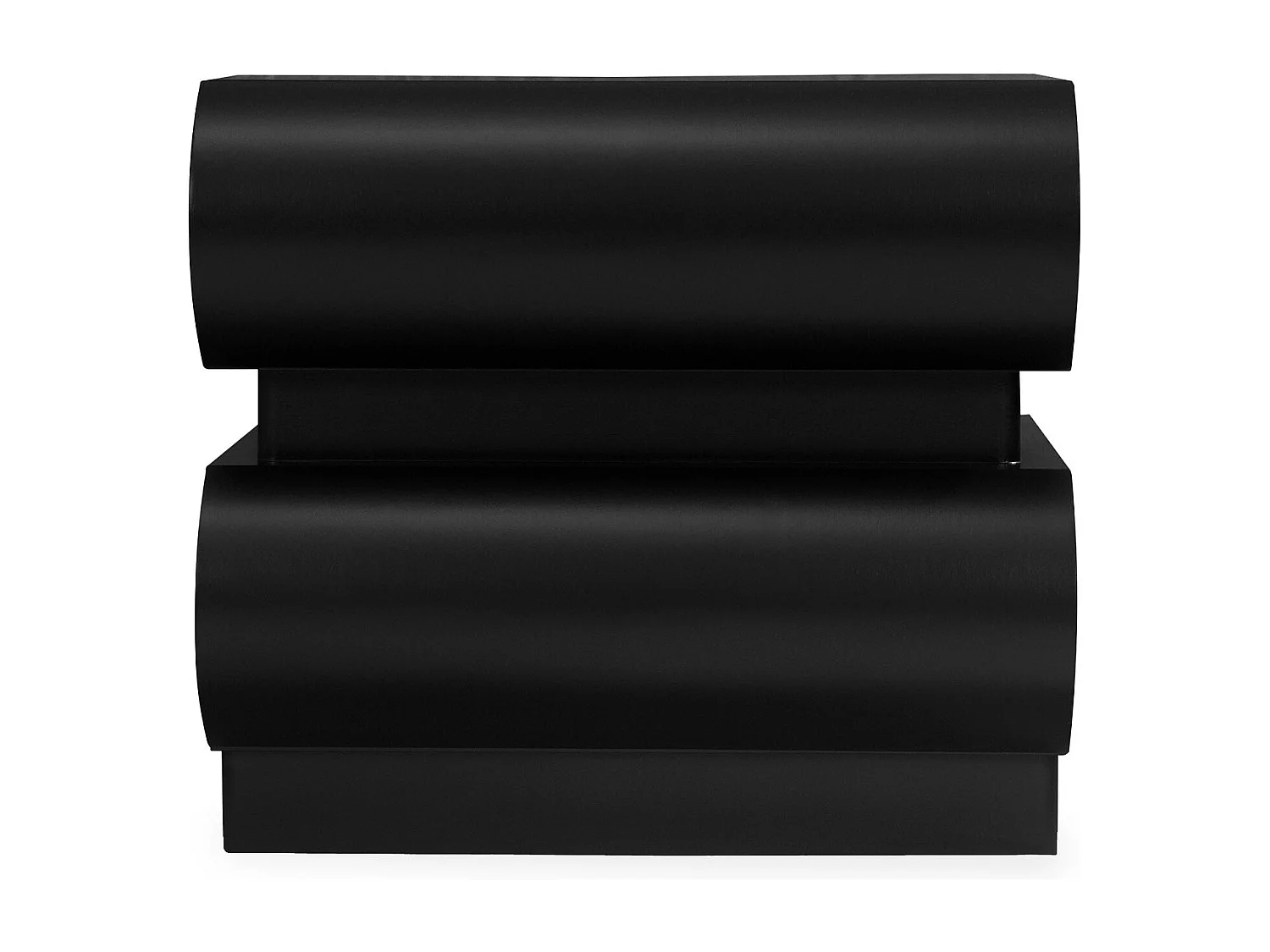 Table de chevet avec 2 tiroirs arrondis L45cm Mezade Noir