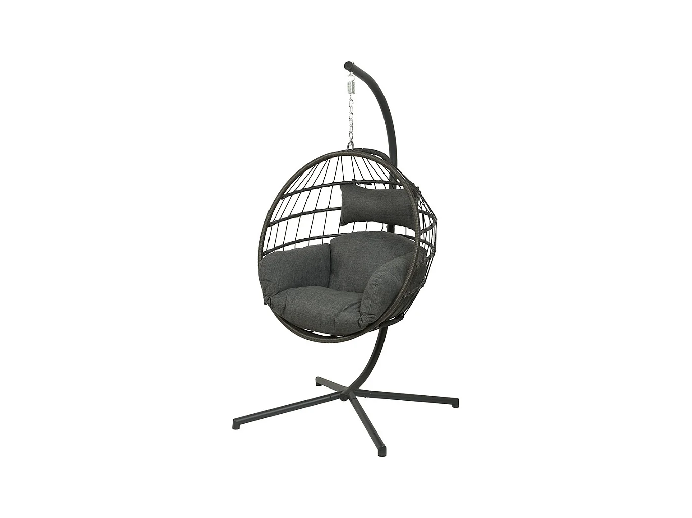 Fauteuil suspendu en corde Palanga Noir - Jardideco