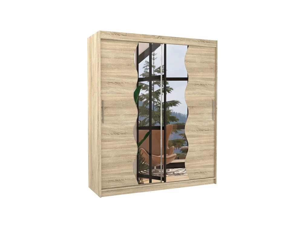 Armoire Tansas (180cm)/portes coulissantes/miroir/Sonoma