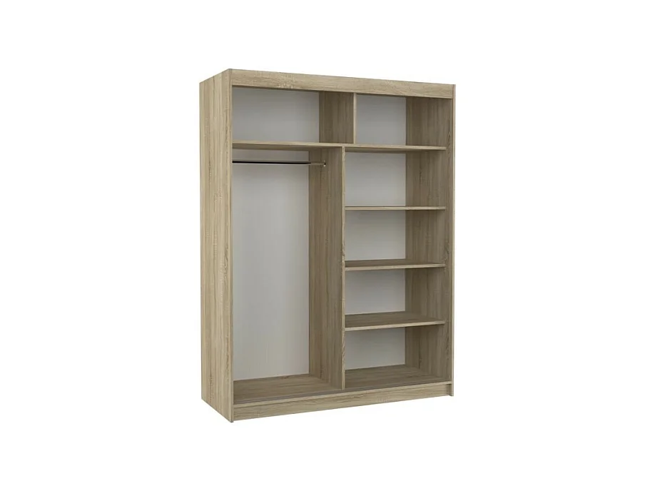 Armadio Jurgen (150cm)/ante scorrevoli/specchio/Sonoma