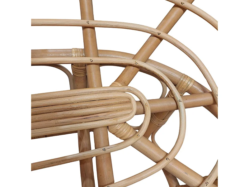 Fauteuil loveuse 2 places rotin naturel coussin blanc cassé - HAZEL