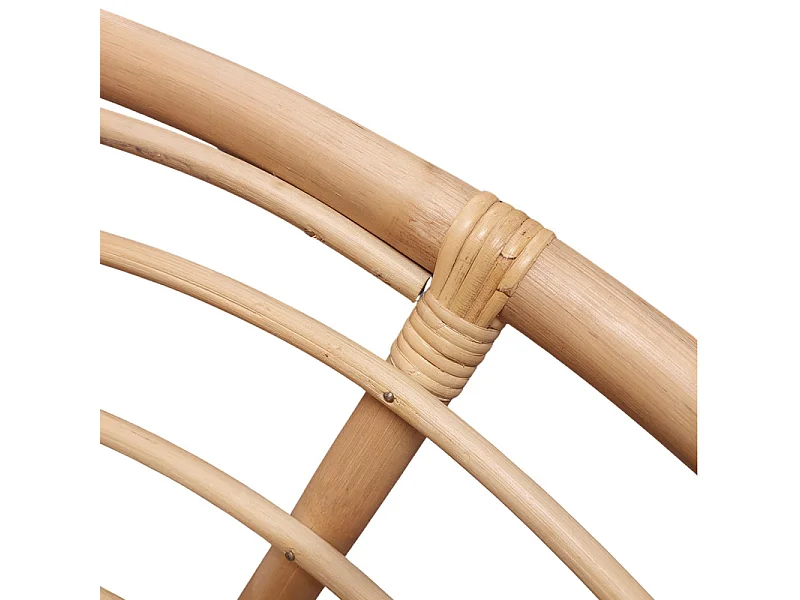 Fauteuil loveuse 1 place en rotin naturel coussin blanc cassé - HAZEL