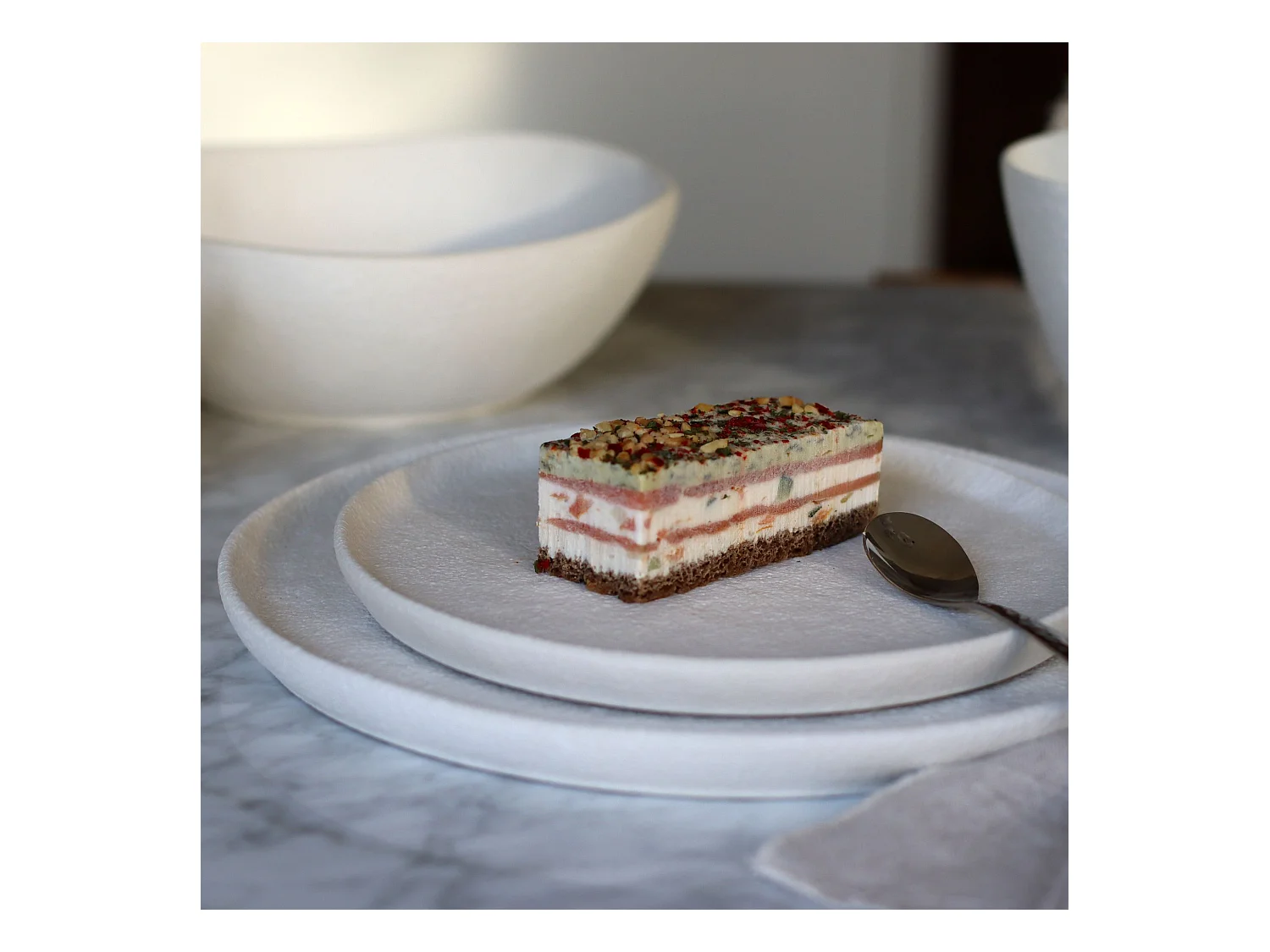 Ogo Living - Lot 6 Assiettes Plates Snowstack 27cm En Gres Blanc Mat