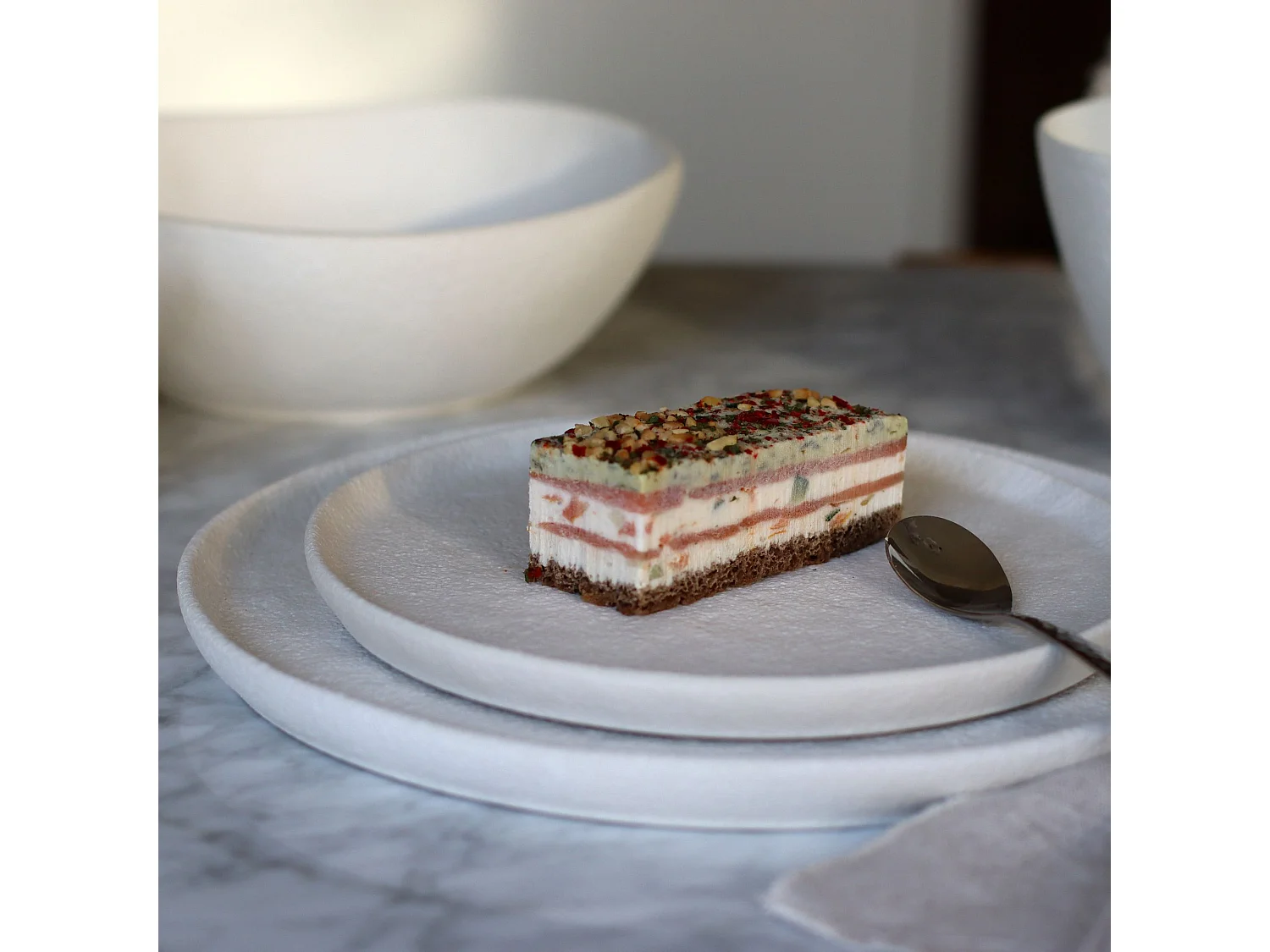 Ogo Living - Lot 6 Assiettes Plates Snowstack 27cm En Gres Blanc Mat