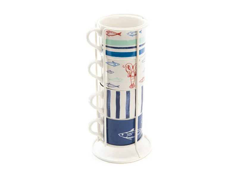 Coffret 4 tasses déjeuner Ariel