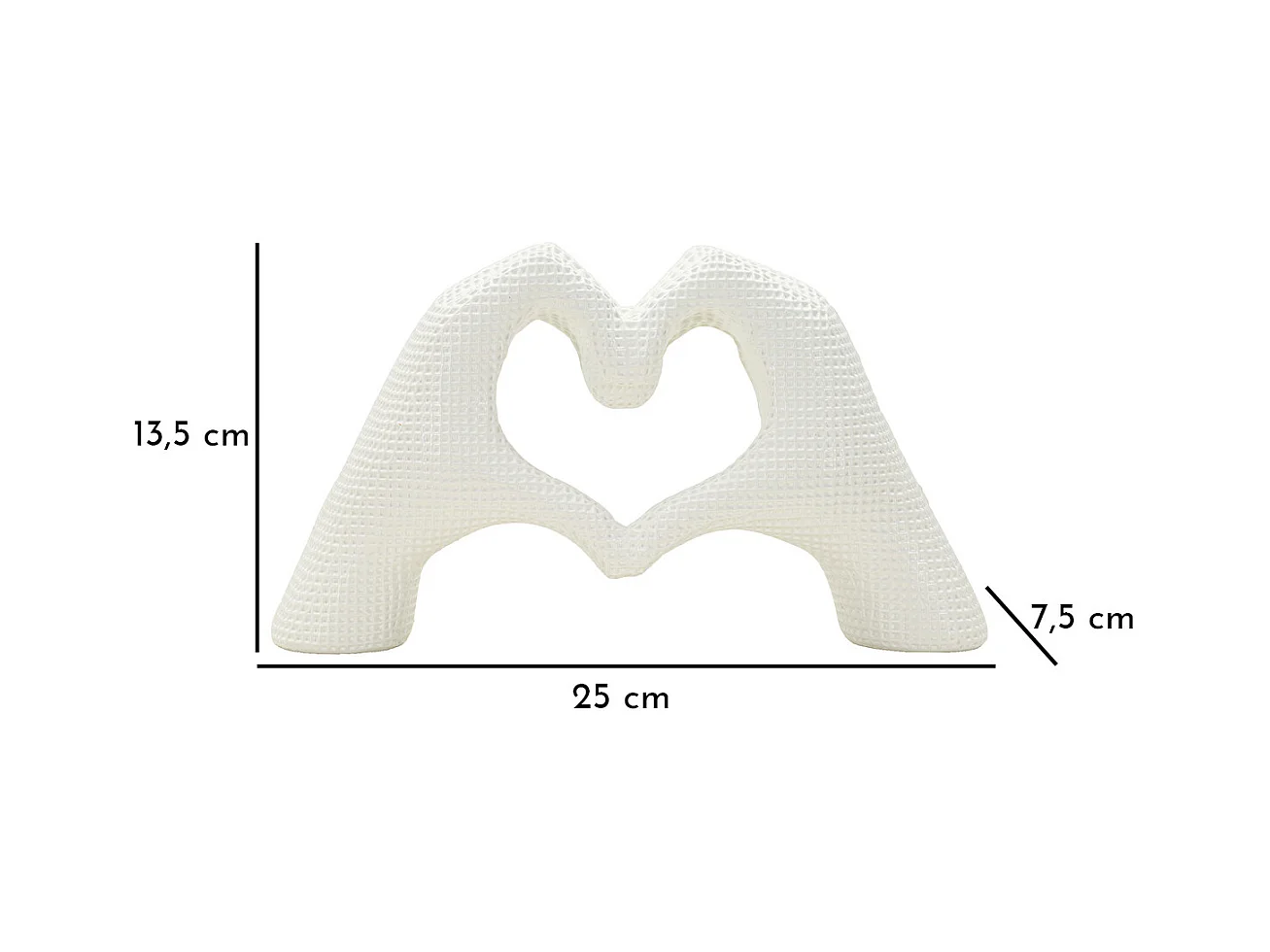 Sculpture Mains, Blanc, 13,5x25x7,5 cm, Seven Design