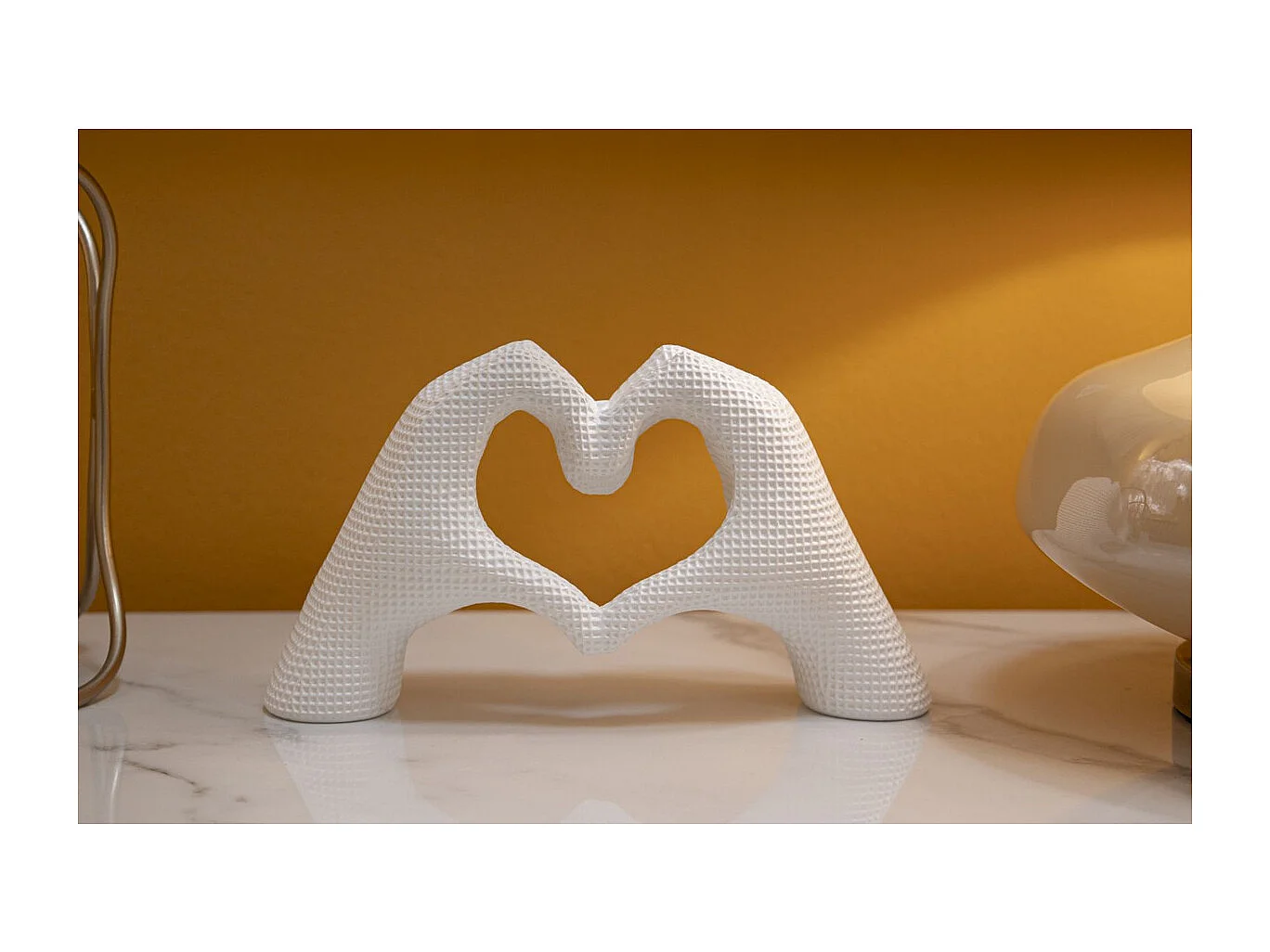 Rzeźba Mani, Biały, 13,5x25x7,5 cm, Seven Design