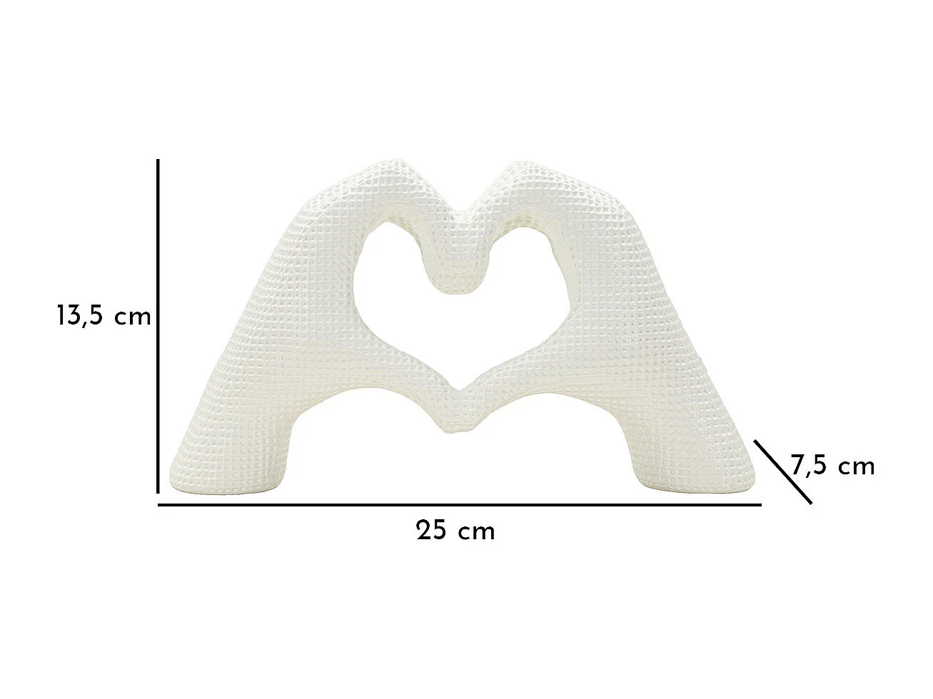 Rzeźba Mani, Biały, 13,5x25x7,5 cm, Seven Design