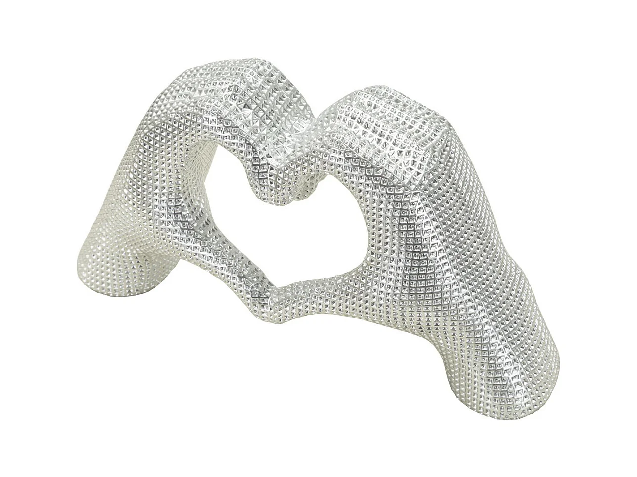 Escultura Mãos, Prata, 13,5x25x7,5 cm, Epikasa