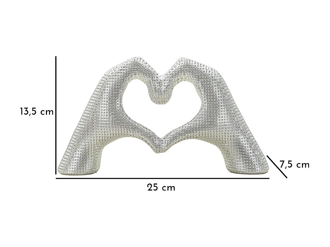 Rzeźba Mani, Srebrny, 13,5x25x7,5 cm, Seven Design