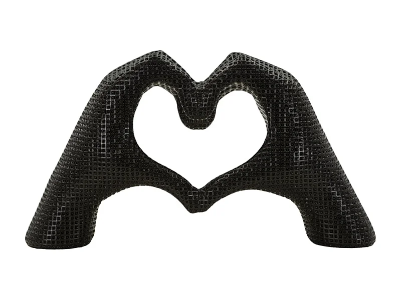 Escultura Mãos, Preto, 13,5x25x7,5 cm, Epikasa