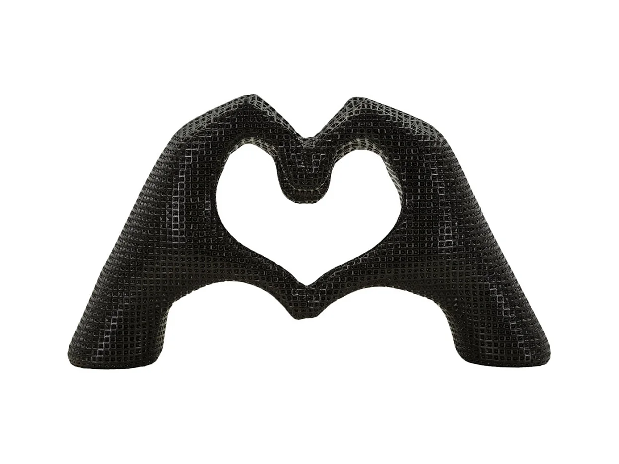 Sculpture Mains, Noir, 13,5x25x7,5 cm, Seven Design