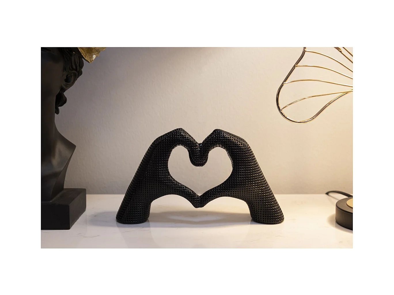 Sculpture Mains, Noir, 13,5x25x7,5 cm, Seven Design