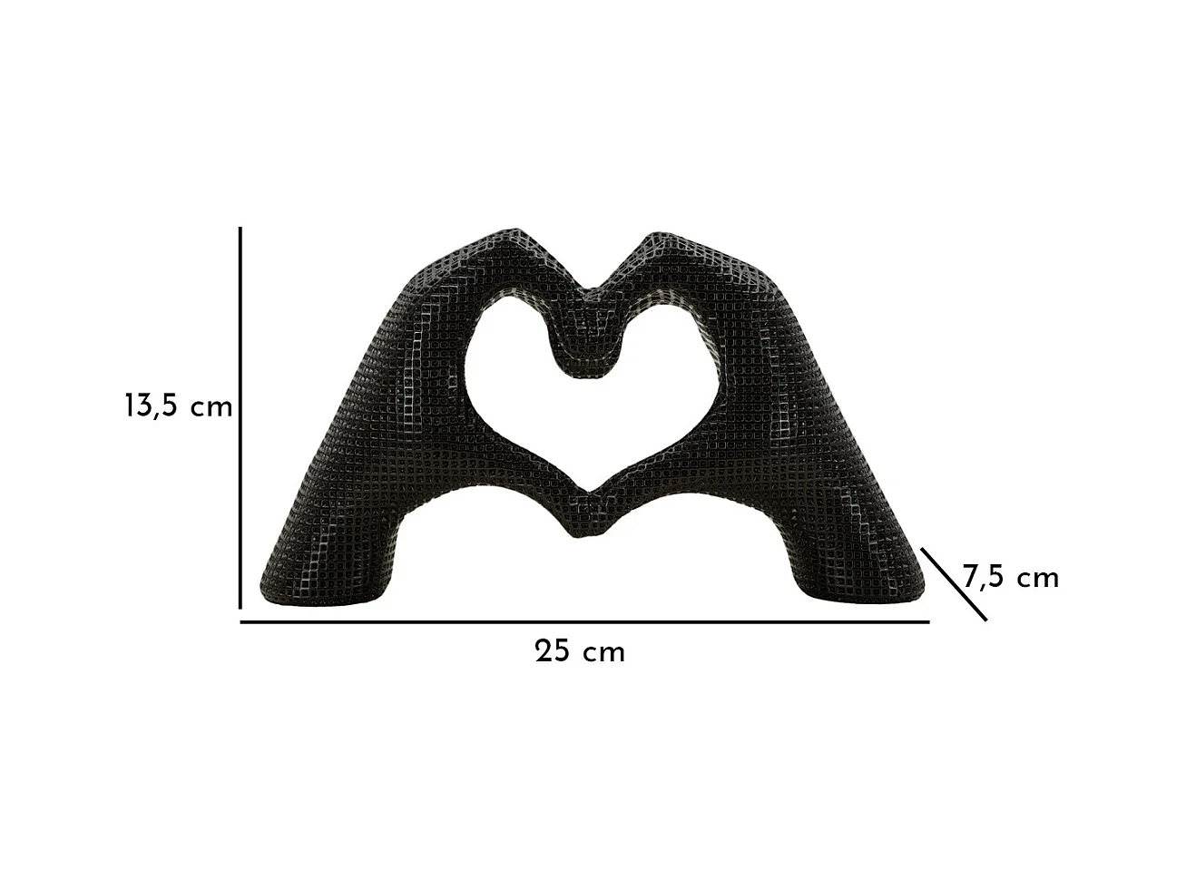 Rzeźba Mani, Czarny, 13,5x25x7,5 cm, Epikasa