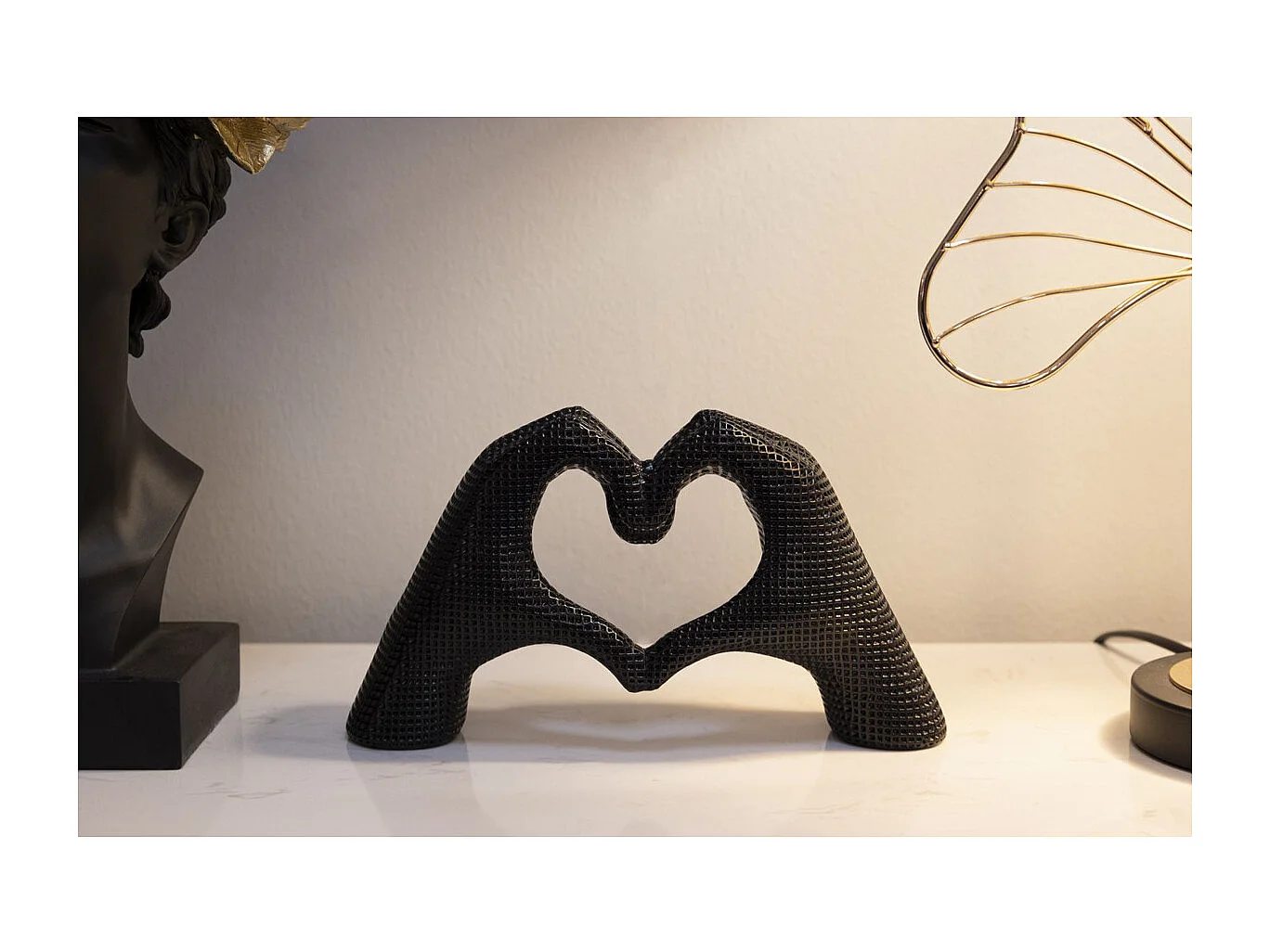 Rzeźba Mani, Czarny, 13,5x25x7,5 cm, Seven Design