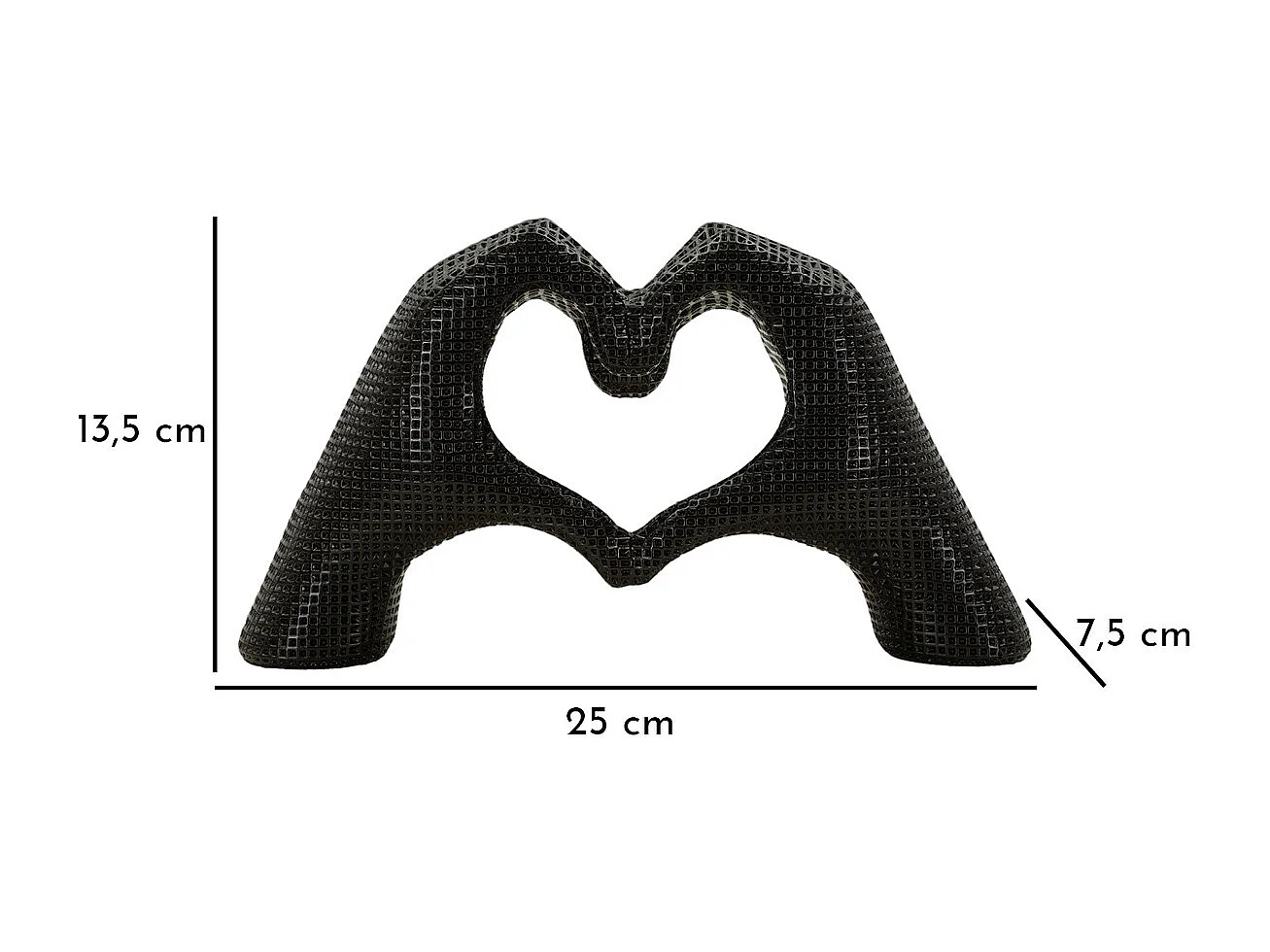 Rzeźba Mani, Czarny, 13,5x25x7,5 cm, Seven Design