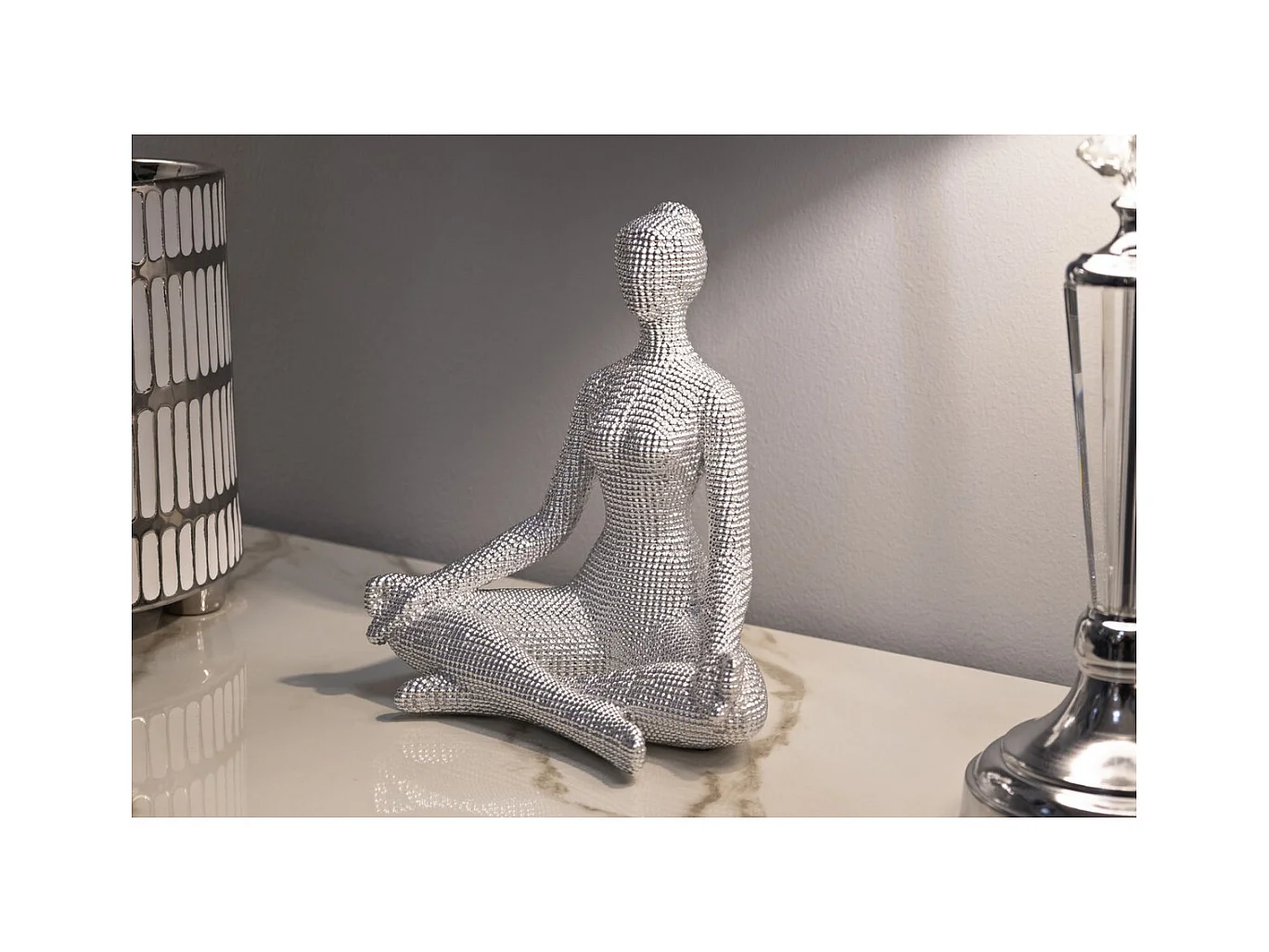 Sculpture Yoga, Blanc, 23x20,5x15,5 cm, Seven Design