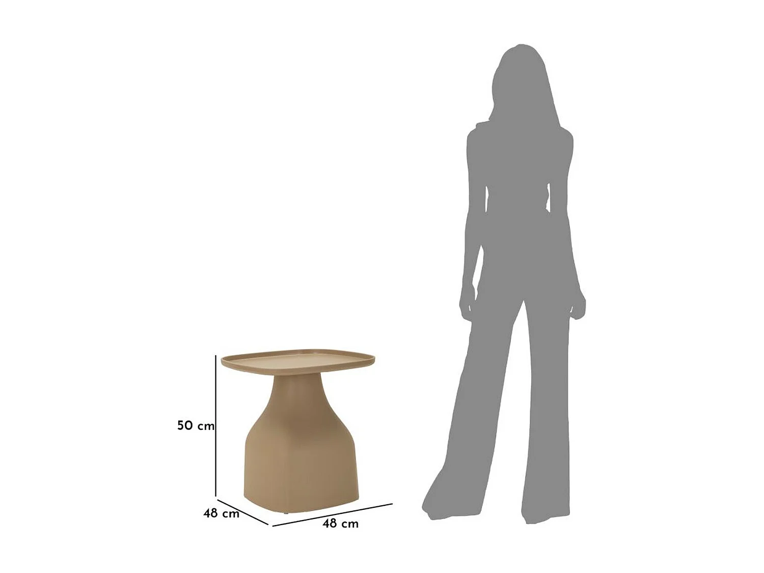 Stolik Kawowy MF711, Szary, 50x48x48 cm, Seven Design