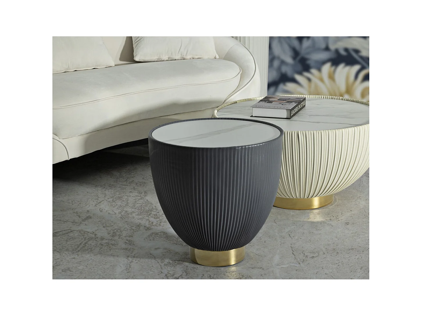 Tavolino MF702, Grigio, 45x46x46 cm, Seven Design