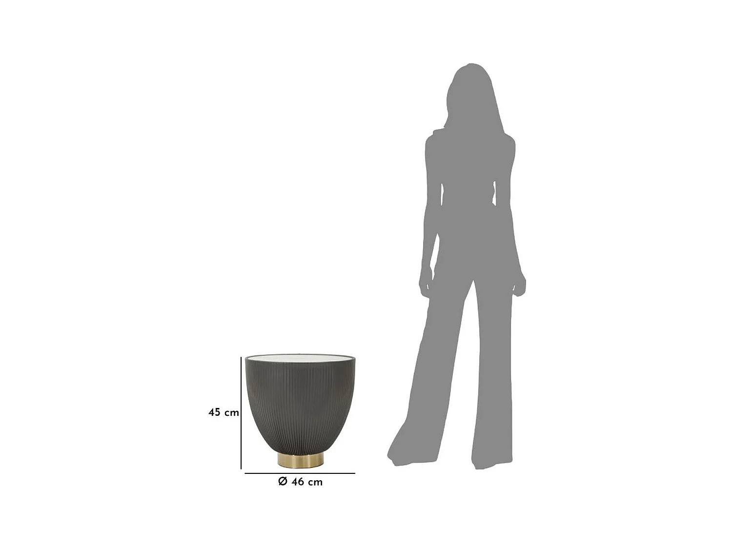 Tavolino MF702, Grigio, 45x46x46 cm, Seven Design