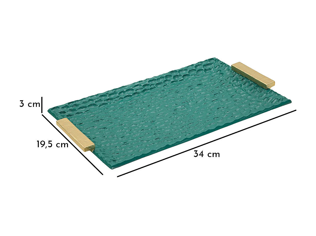 Plateau MF724, Vert, 3x34x19,5 cm, Seven Design