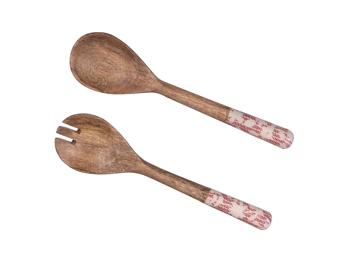 Couvert à salade Léa rouge 28 cm