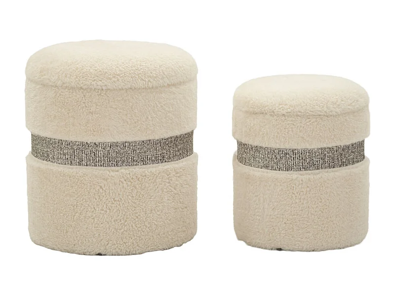 Pouf MF720, Beige, 47x40x40 cm, Epikasa