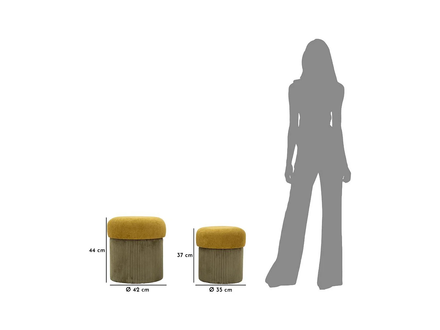 Pouf MF723, Verde, 44x42x42 cm, Epikasa