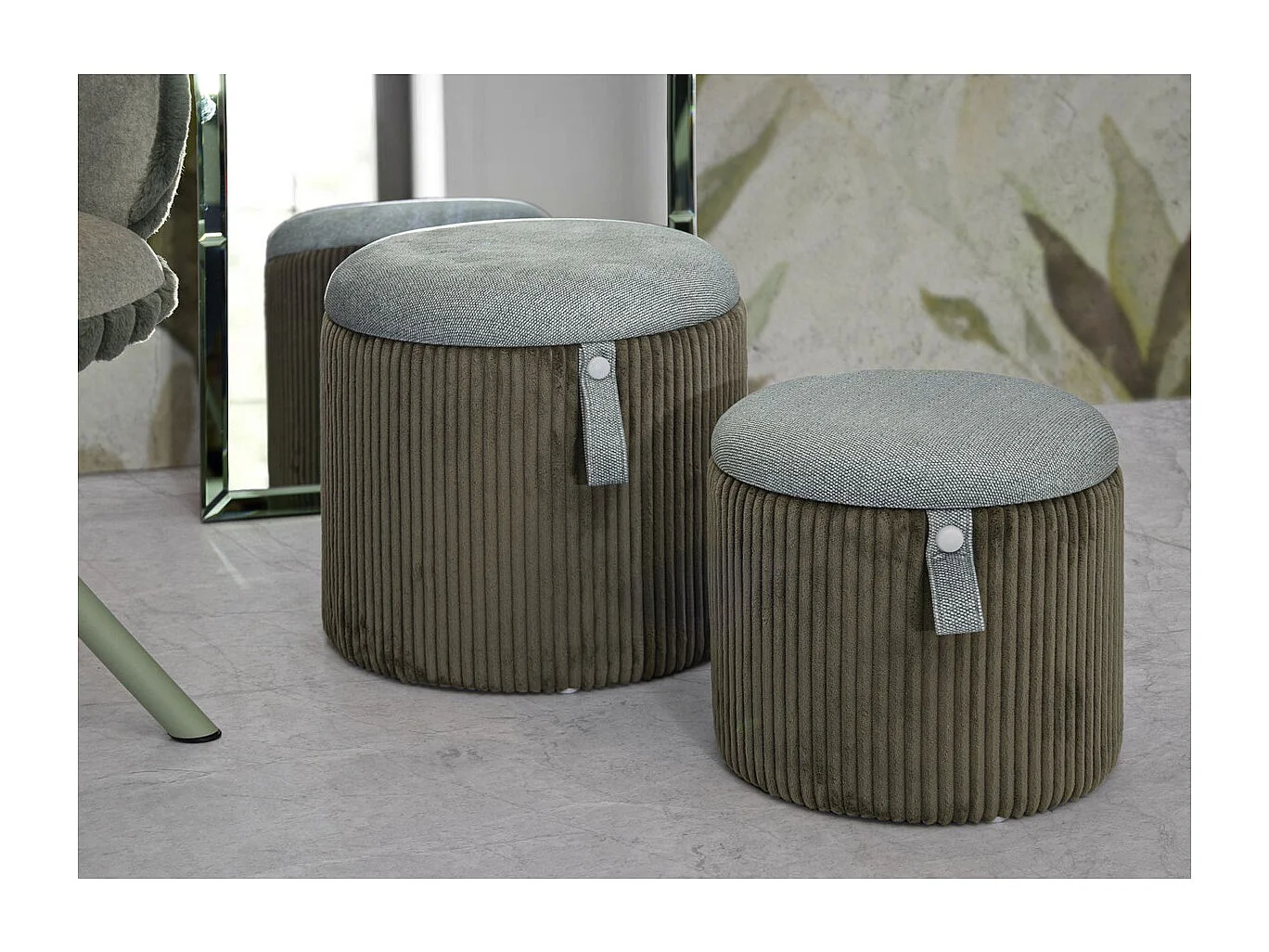 Pouf MF719, Verde, 38x38x38 cm, Seven Design
