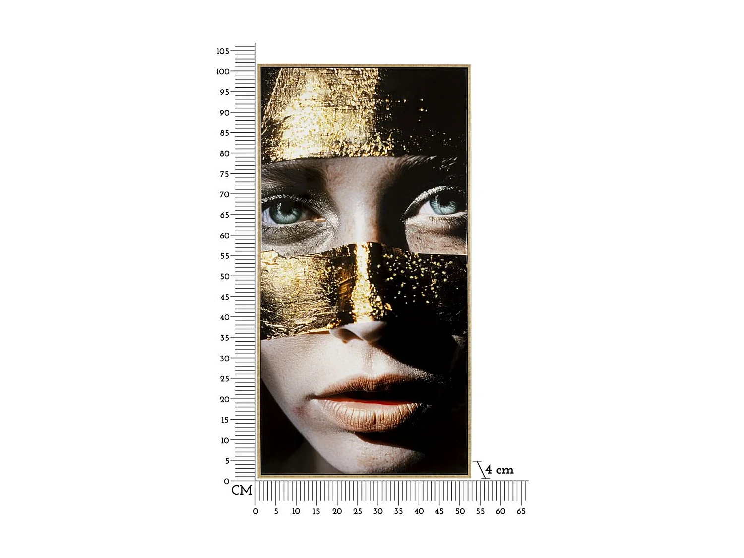 Impression sur Toile Visage, Multicouleur, 102x52x4 cm, Seven Design