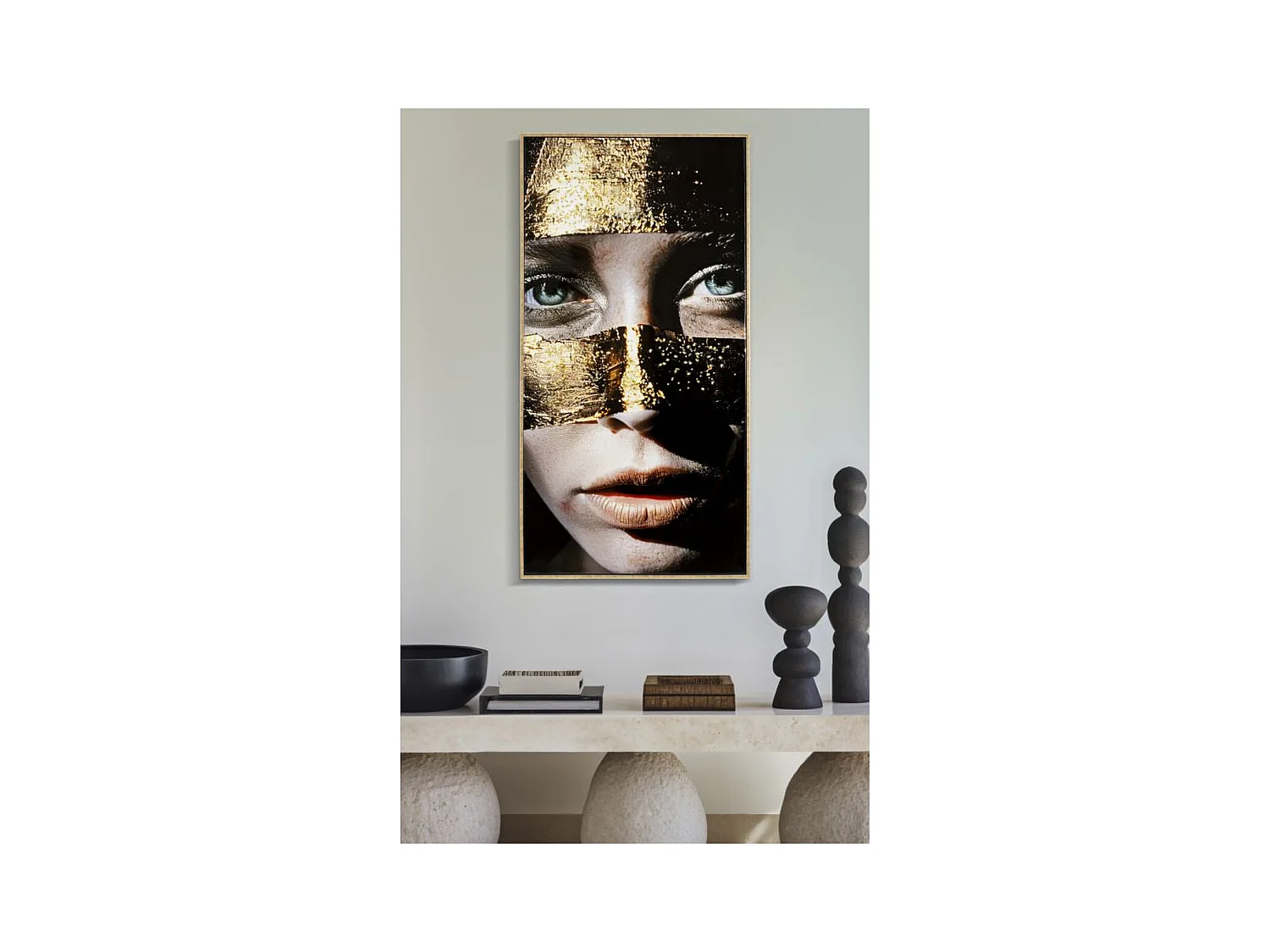 Wydruk na Płótnie Twarz, Wielokolorowy, 102x52x4 cm, Epikasa