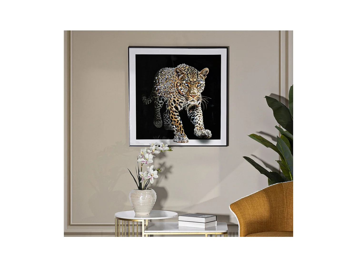 Impressão em Tela Leopardo, Multicolorido, 82x82x4 cm, Epikasa