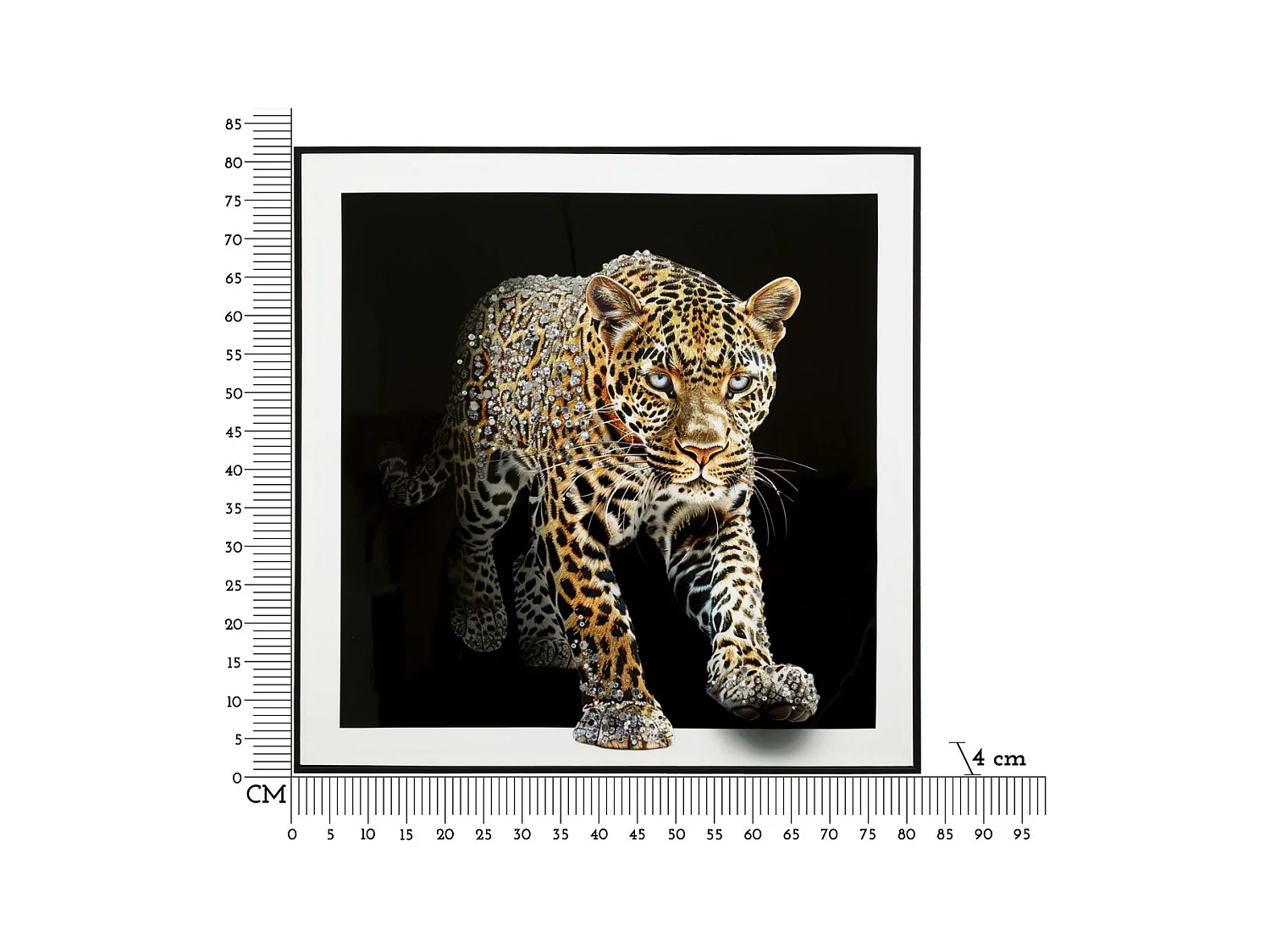 Wydruk na Płótnie Lampart, Wielokolorowy, 82x82x4 cm, Epikasa