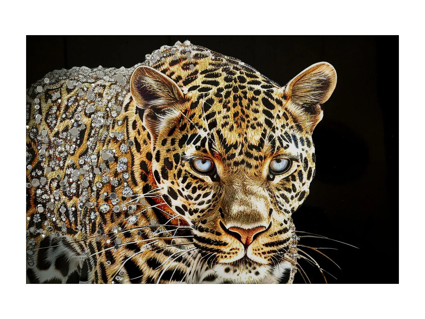 Impression sur Toile Léopard, Multicouleur, 82x82x4 cm, Seven Design