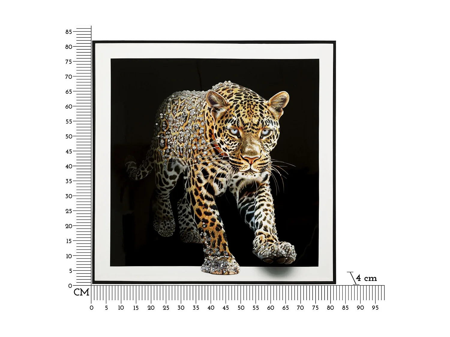 Impression sur Toile Léopard, Multicouleur, 82x82x4 cm, Seven Design