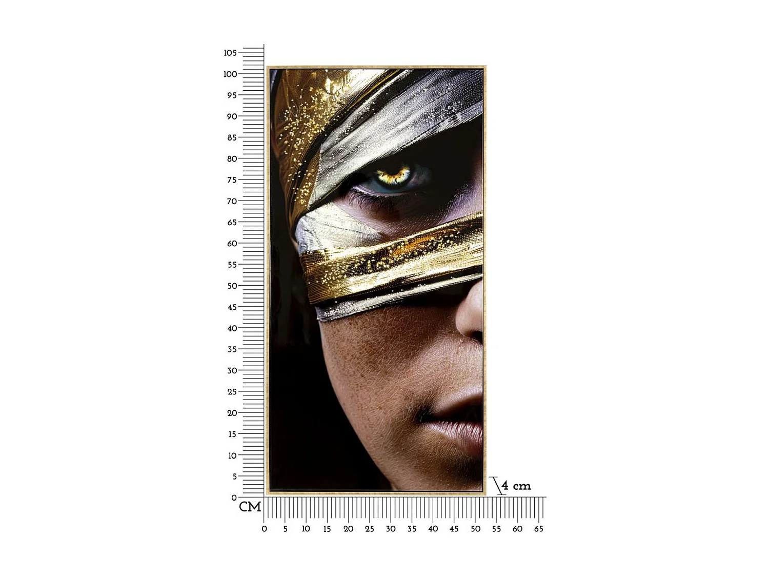 Impressão em Tela Rosto, Multicolorido, 102x52x4 cm, Epikasa