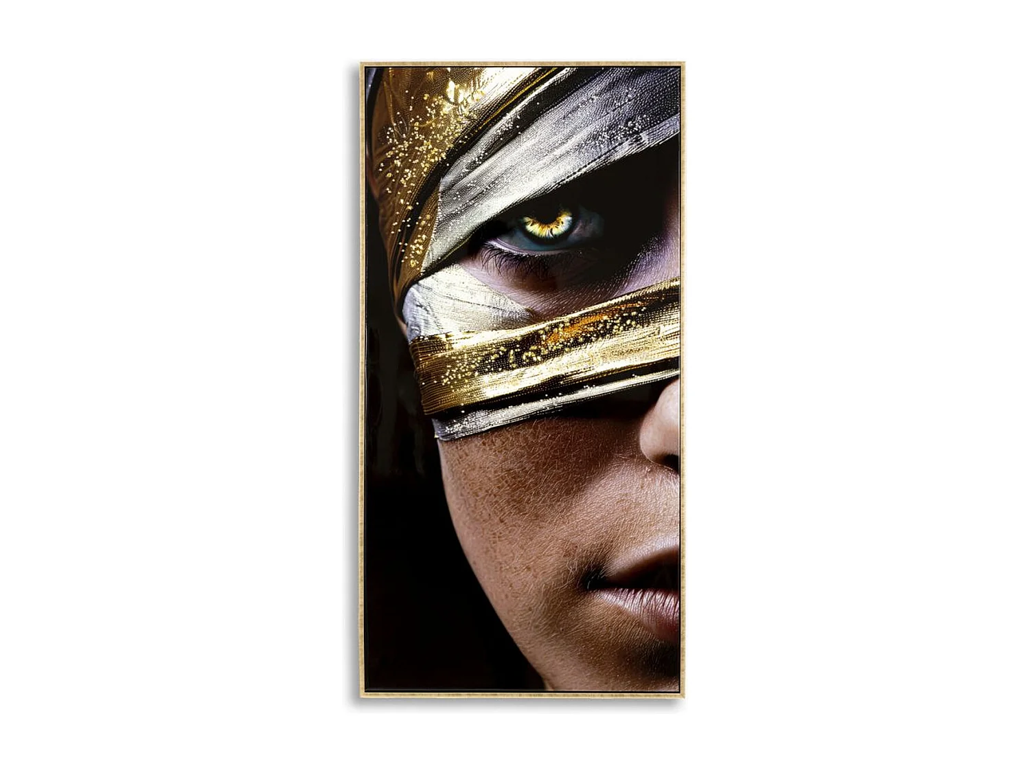 Impression sur Toile Visage, Multicouleur, 102x52x4 cm, Seven Design