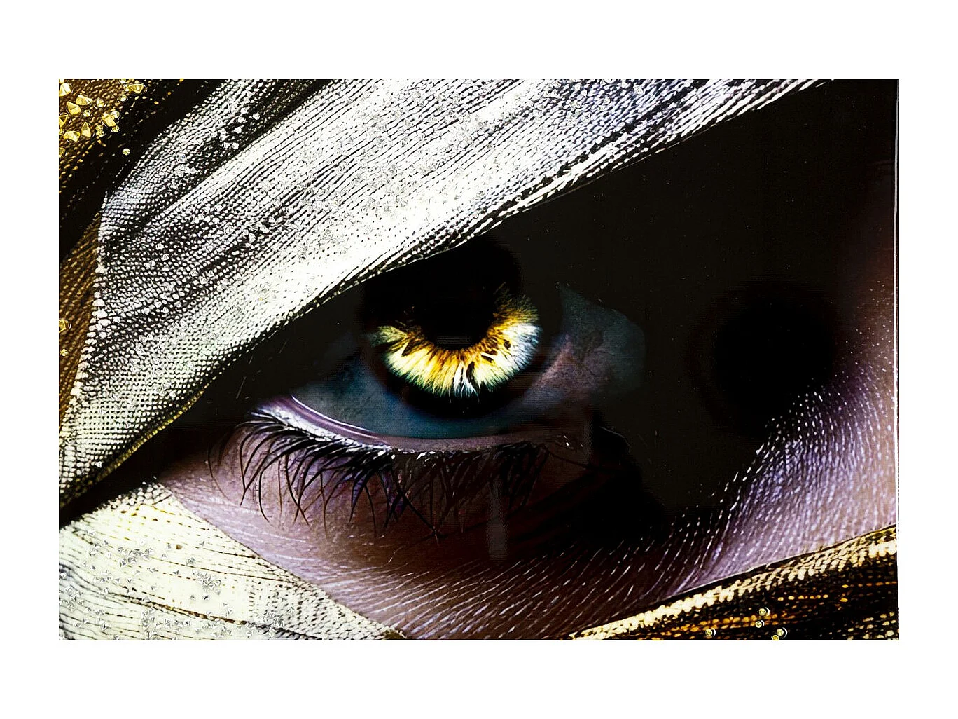 Impression sur Toile Visage, Multicouleur, 102x52x4 cm, Seven Design