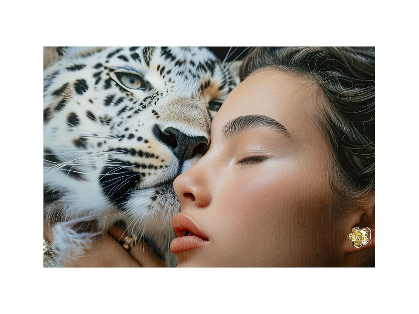 Impression sur Toile Visage, Multicouleur, 102x52x4 cm, Seven Design