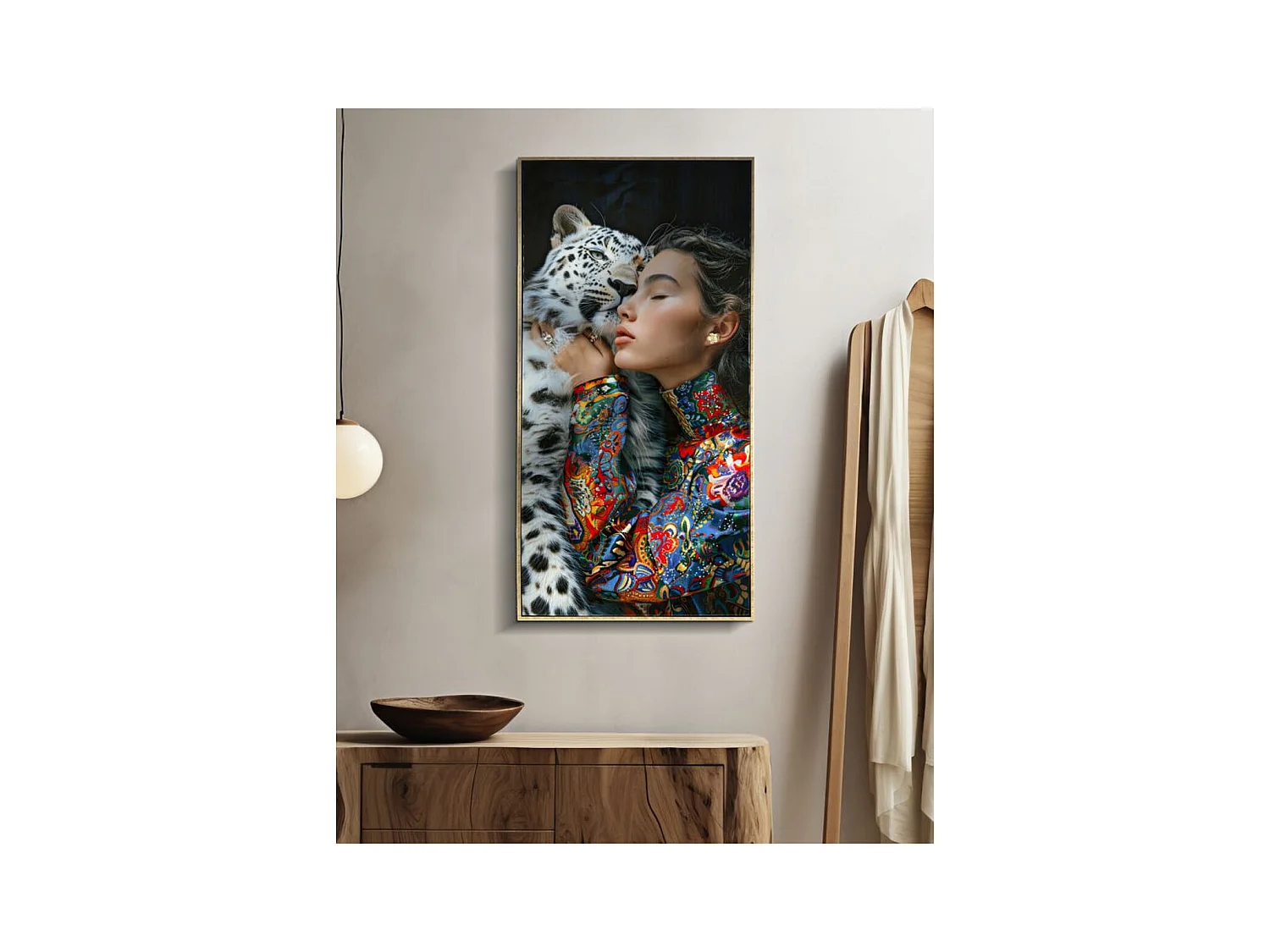 Impression sur Toile Visage, Multicouleur, 102x52x4 cm, Seven Design